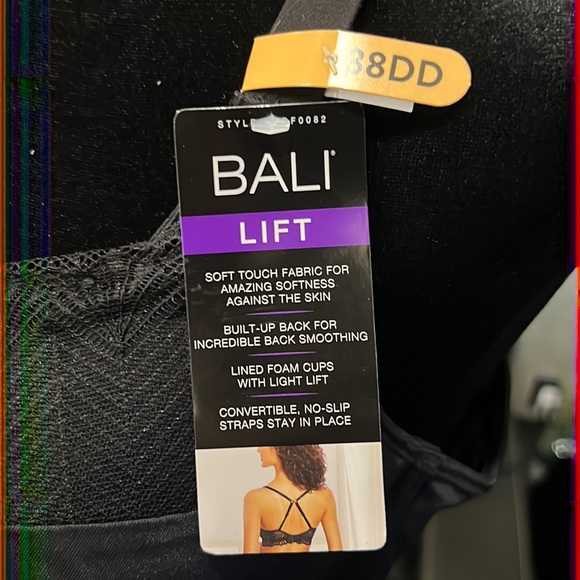 NWT Bali Convertible Lift Bra 38DD - Black - Picture 3 of 4